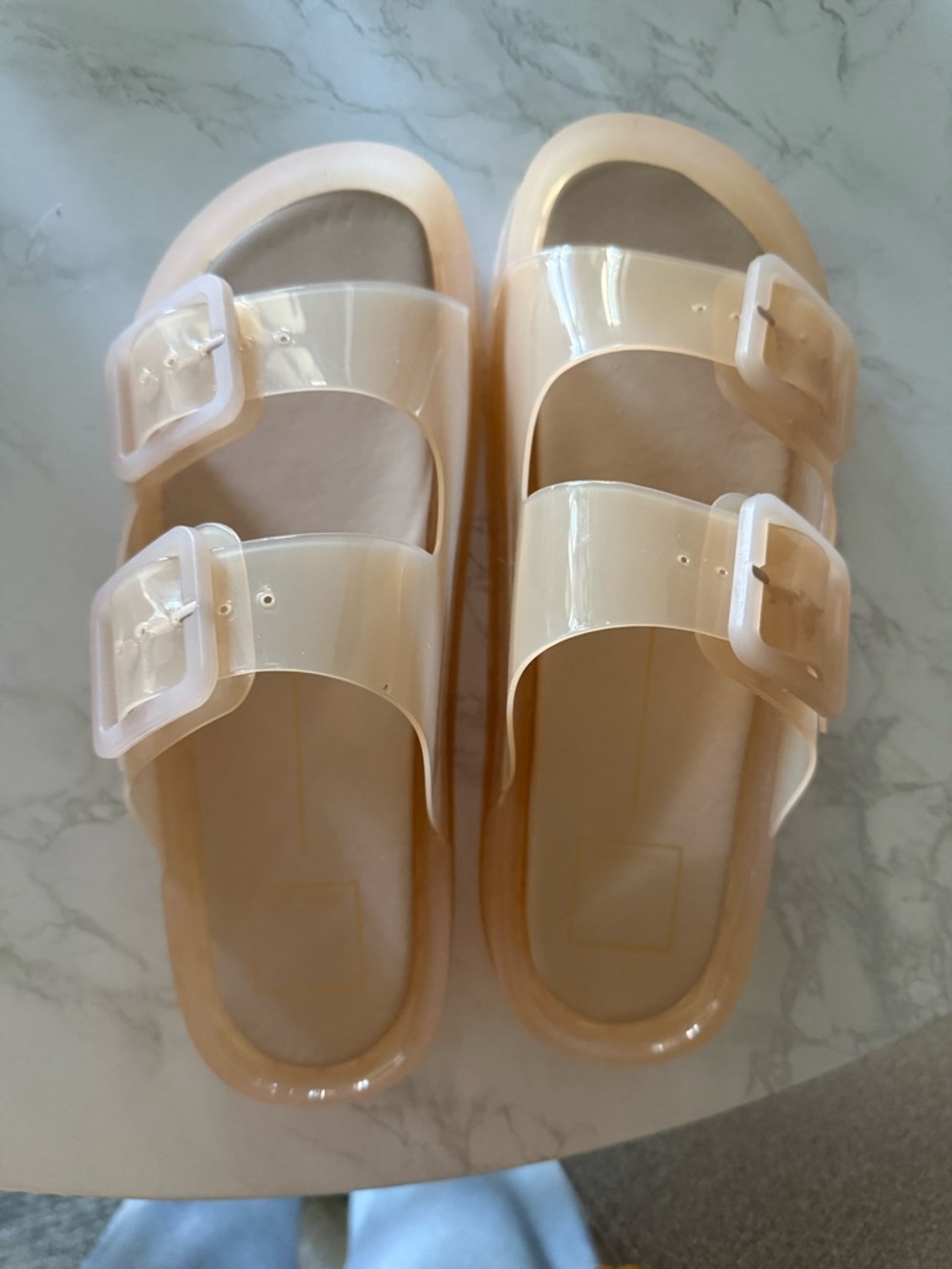 NEW IN BOX: Dolce Vita Julio Sandals, Praline Vinyl Double-Buckle Slide Sandals - Picture 4 of 11